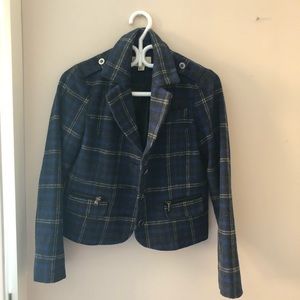 Plaid cropper blazer